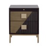 Treasure Trove Accents Chairside with Pullout Shelf 2 Drawer: Gold Hardware, MDF, Space-Saving Design - 2 of 4