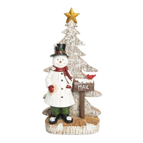 Transpac Resin 13.25 In. Multicolored Christmas Snowman Mailbox Decor ...