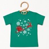 Santa Sleigh Glitter - Toddler Short Sleeve Tee and Kids Youth Short Sleeve Tee - 2 of 2