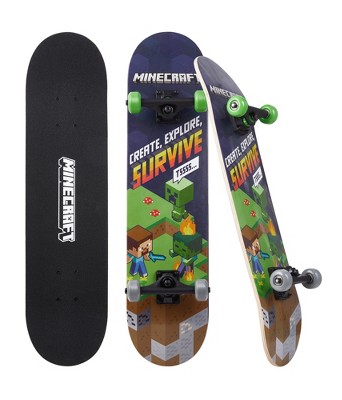 Minecraft 31" Skateboard with Non-Slip Grip Tape & ABEC 5 Bearings