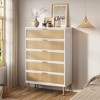 AMERLIFE  Rattan Boho  Dresser with Rubberwood Legs - 3 of 4