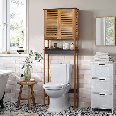 Evideco French Home Goods Over The Toilet Storage Cabinet Bathroom Elements Acacia - Gray Wood