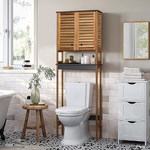 Evideco French Home Goods Over The Toilet Storage Cabinet Bathroom Elements Acacia - Gray Wood - 1 of 4