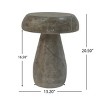 13.2" Outdoor Mushroom Side Table With Wood-Like Texture, Weather-Resistant Accent Table for Living Room or Covered Patio - Maison Boucle - 3 of 4