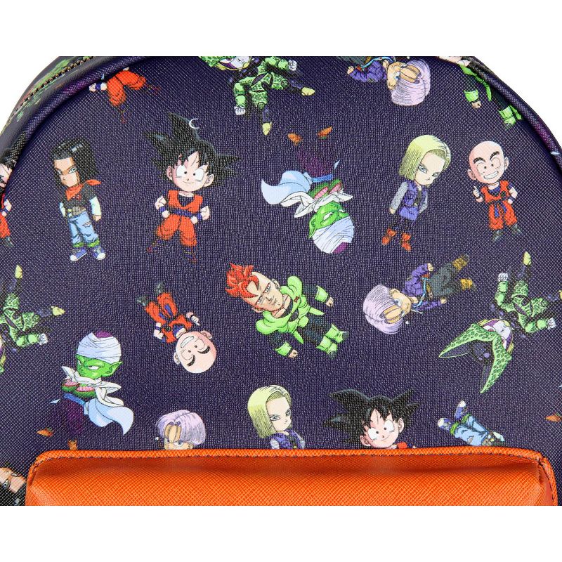 Dragon Ball Z All-Over Chibi Character Print Design Faux Leather Mini Backpack Blue, 3 of 6