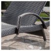 Salem Set of 2 Brown Wicker Adjustable Chaise Lounge with Arms - Brown and White Stripe - Christopher Knight Home - 3 of 4