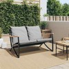 vidaXL Patio Bench with Cushions 47.2" Black Steel - 4 of 4