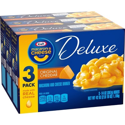 Kraft Macaroni & Cheese Deluxe Original Cheddar - 42oz/3pk