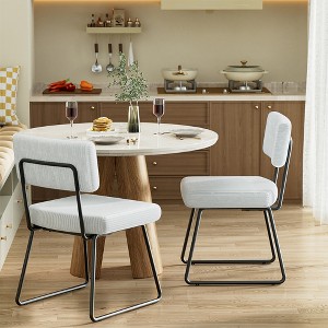 Aheaplus Dining Chairs Set of 2/4/6/8, Tufted Velvet Upholstered Metal Side Chair - 1 of 4