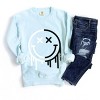 Simply Sage Market S.W.Smiley Black And White Drip Garment Dyed Sweatshirt - 3 of 4