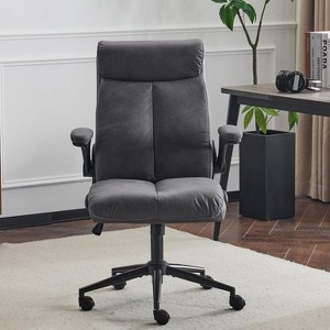VINGLI Rolling Ergonomic Office Desk Chair with Padded Flip-up Arms, 360° Swivel High Back Executive Computer Chair with Wheels, - 1 of 4