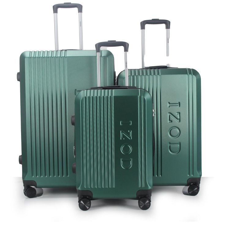 IZOD Zane Expandable ABS Hard shell Lightweight 360 Dual Spinning Wheels Combo Lock 3 Piece Luggage Set, 1 of 7