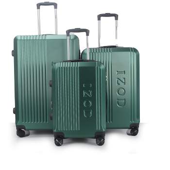 IZOD Zane Expandable ABS Hard shell Lightweight 360 Dual Spinning Wheels Combo Lock 3 Piece Luggage Set