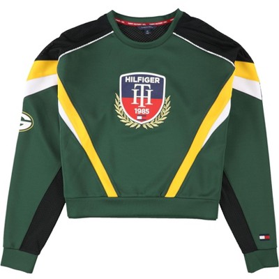 Tommy Hilfiger Womens Green Bay Packers Cropped Sweatshirt