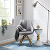 Art Leon Comfortable Velvet Swivel Accent Armchair with Golden Legs - 4 of 4