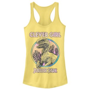 Juniors Womens Jurassic World Retro Clever Girl Racerback Tank Top - 1 of 3