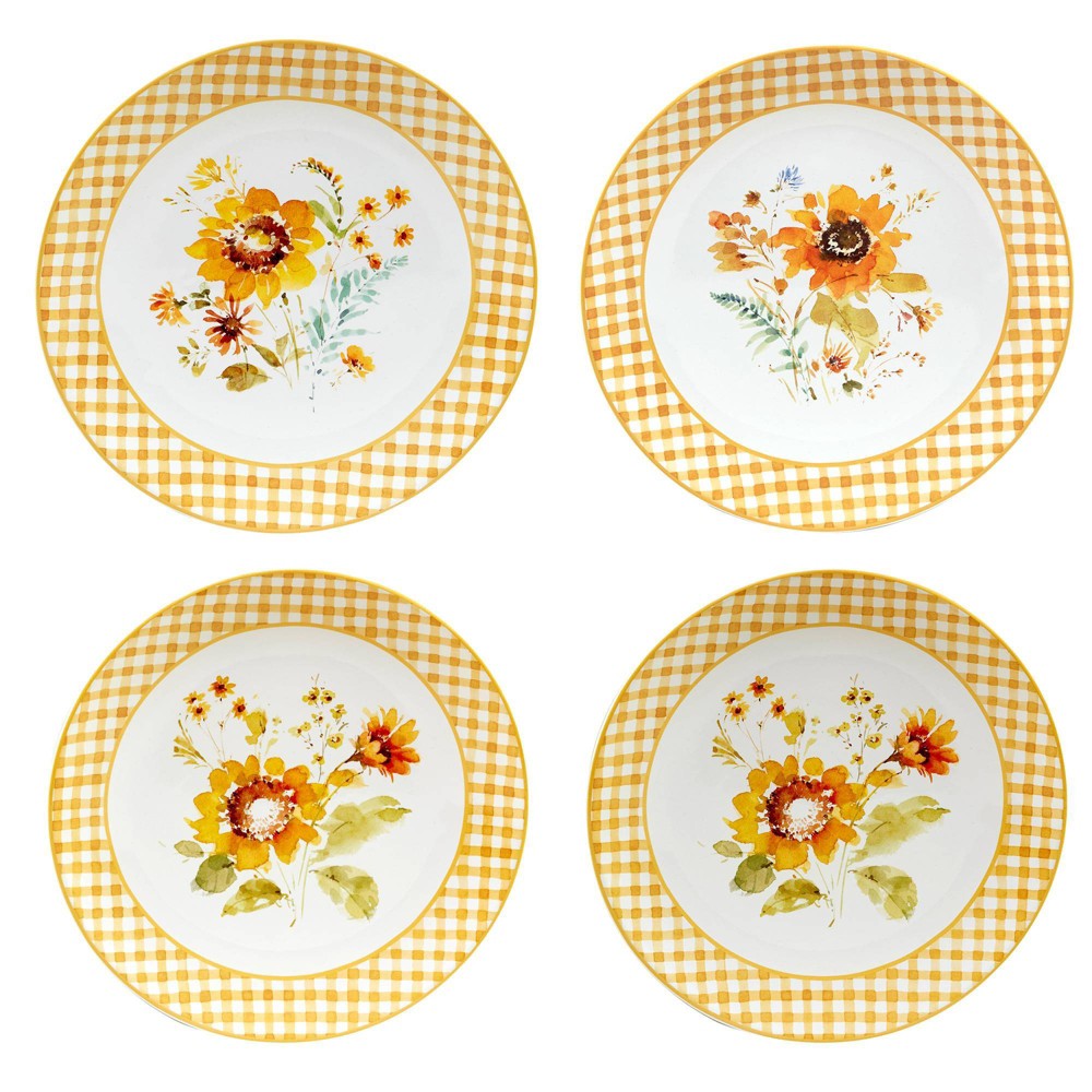 Photos - Other kitchen utensils Certified International Set of 4 Sunflowers Forever Dinner Plates  