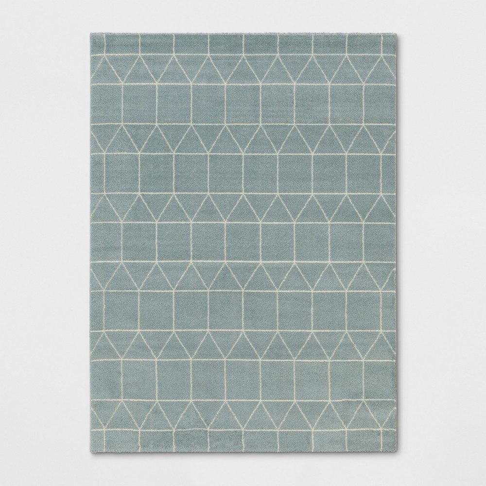 5'x7' Elle Linear Grid Woven Area Rug Aqua - Project 62™