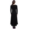 WhizMax Women Velvet V-Neck Long Dress with Cinched Waist and Flowy dress - 4 of 4