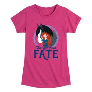 Girls' - Disney - Brave Merida and Angus Change Your Fate Fitted Short Sleeve Graphic T-Shirt - 1 of 4