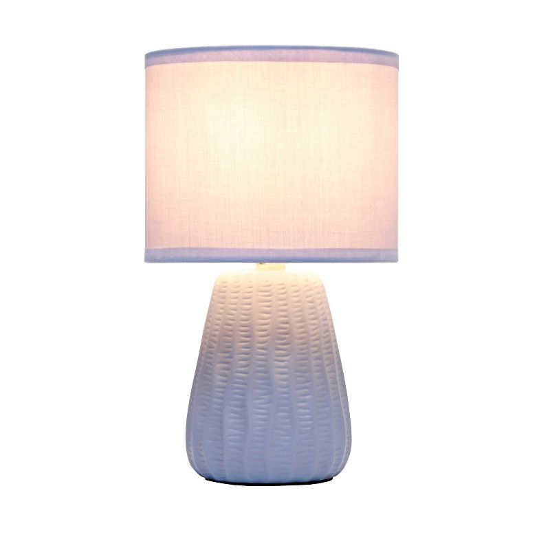 11.02" Mini Modern Ceramic Pastel Accent Bedside Table Desk Lamp with Matching Fabric Shade Periwinkle - Simple Designs, 2 of 10