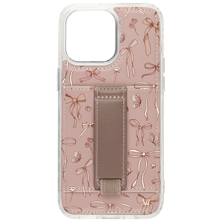 Walli Cases Blush and Bows Phone Case with Wallet and Finger Strap, 1 of 9