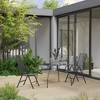 vidaXL 3-Piece Patio Dining Set, Stylish Mesh Designed Outdoor Furniture, Anthracite Steel Table & Stackable Chairs, Weather Resistant - 2 of 4