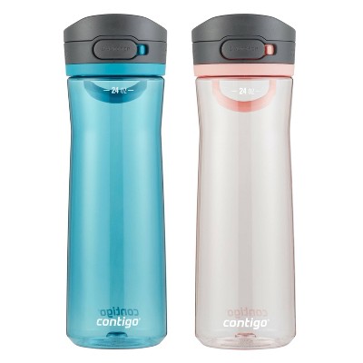 Contigo 24oz AutoPop Tritan Plastic Water Bottle 2-Pack Lemonade & Juniper