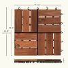 Gulches 27pcs Interlocking Deck Tiles, 11.8"x11.8" Acacia Wood Patio Flooring, Square Joint, Dark Brown, Indoor/Outdoor Waterproof - 3 of 4