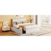 Okak Full Platform Bed Frame with 4 Drawers No Box Spring Needed Upholstered Bed with Gold Decoration Headboard & Footboard Easy to Assemble, White - 3 of 4