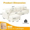MYINDA 102.4 " Plush Corduroy Sofa,Modern Upholstered Cloud Couch,Convertible Deep Seat Sofa with Ottoman for Living Room - 2 of 4