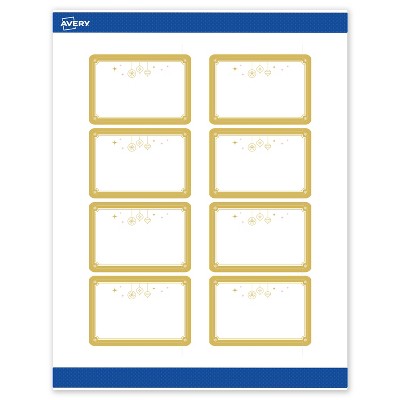 Avery Labels, 2" x 3", Gold-Metallic Ornaments, Matte, 80ct