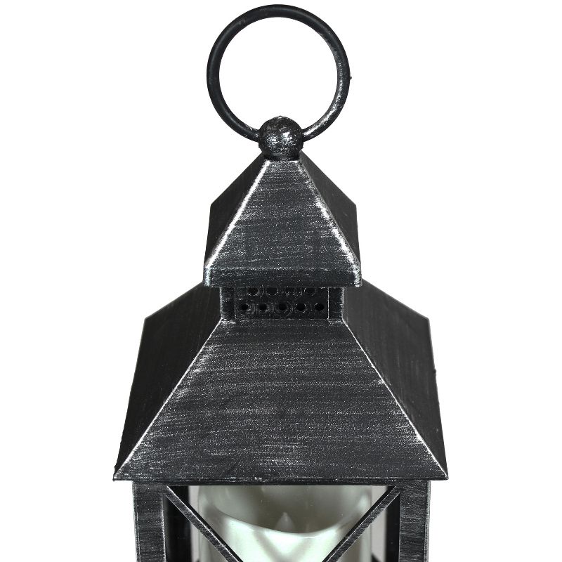 Sunnydaze 10" Yorktown Black Traditional Style Plastic and Glass Battery Operated Indoor LED Candle Lantern, 5 of 12