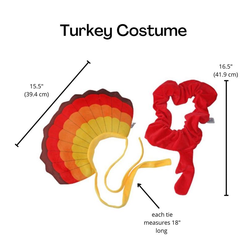 Midlee Turkey Beard & Tail Thanksgiving Dog Costume, 5 of 7