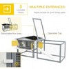 Skyzone Large Outdoor Rabbit Hutch for Guinea Pigs - 61" Fenced Run, Asphalt Roof, Removable Tray, - 3 of 4