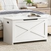 30 Inch Wooden Storage Bench with Safety Hinge, Large Shoe Storage Chest, Easy Assembly - 2 of 4