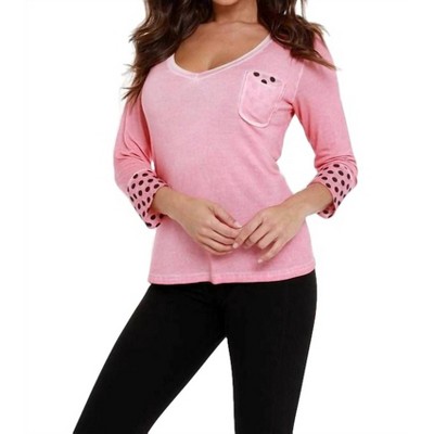 Women's V-Neck Polka Dot Top - ANGEL