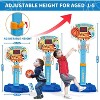 Adjustable Toddler Basketball Hoop with Light Sound and 3 Balls Indoor Sport Toy for Ages 1-3 Gift - 2 of 4