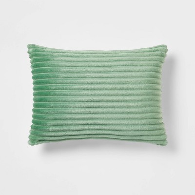 Oblong Cut Plush Decorative Throw Pillow Light Green - Room Essentials™