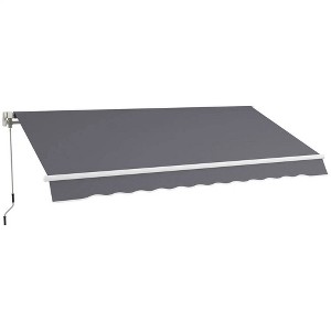 Resenkos Patio Awning, Outdoor Sun Shade Shelter Cover Awnings,12' x 10' Retractable Awning Patio Awnings Sun Shade Shelter with Manual Crank Handle, - 1 of 4
