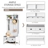 NicBex Hall Tree for Hallway,Modern Coat Racks with Hooks and Shoe Bench,Entryway Furniture for Hallway,Living Room,Bedroom,White - 4 of 4