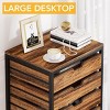 GlasFlength File Cabinets 7 Drawer File Cabinet Rolling Filing Cabinet Mobile File Cabinet for Home Office, Brown, 15.75"*13.78"*40.16" - 4 of 4