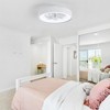 Airsurfer 19-In Matte White Cage Flush Mount Ceiling Fan with Color-Changing LED Light, 7 Clear Blades, Remote Included, Low Profile Design - 3 of 4