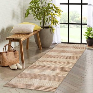 Rug for Living Room Washable Area Rug Non Slip Modern Striped Boy Room Rug Geometric Low Pile Soft Carpet for Nursery - 1 of 4