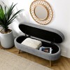 XINGHANZHENXUAN Oval Storage Ottoman Bench with Rubber Wood Legs, Upholstered Footrest & Hidden Storage Seat - 4 of 4