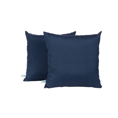 Set Of 2 All weather Outdoor Throw Pillow Navy Blue Wave Water repellent Uv Resistant Zippered Target