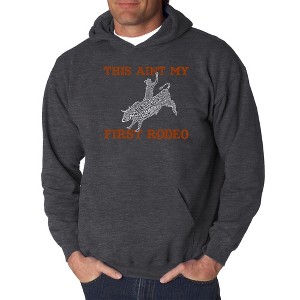 LA Pop Art Men's Word Art Hooded Sweatshirt - This Aint My First Rodeo - 1 of 4