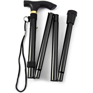 Attop Folding Lightweight Walking Stick - Adjustable Aluminum Metal Collapsible Travel Cane with Non-Slip Rubber Base - 1 of 4