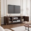 Fluted TV Stand for 80 Inch, Modern Entertainment Center with Storage, with Fluted Door and Gold Handle for Living Room Bedroom - 3 of 4