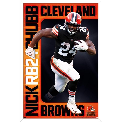 Trends International Nfl Cleveland Browns - Nick Chubb 22 Framed Wall  Poster Prints White Framed Version 22.375' X 34' : Target